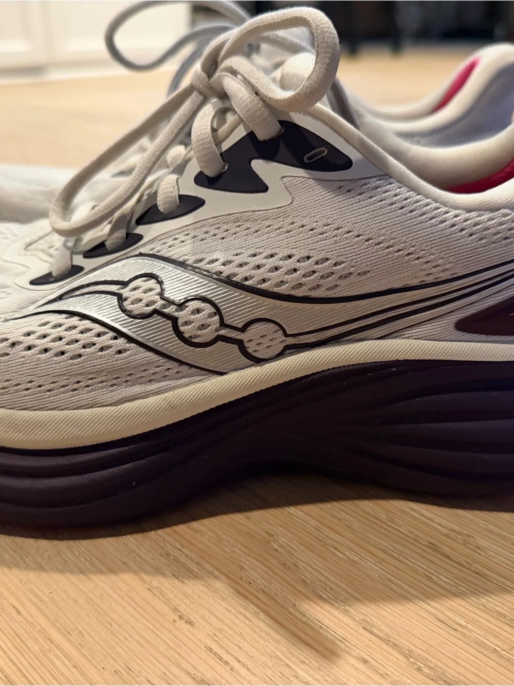 Saucony White and Purple Women's Running Sneakers